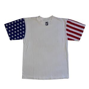 Vintage LA Sportswear American Flag Stars And Stripes Sleeves Patriotic T-shirt